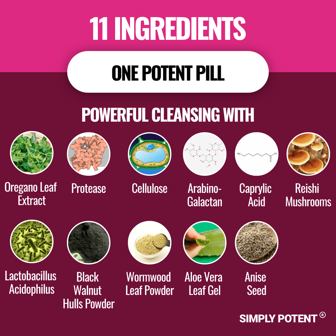 Simply Potent Feminine Balance Complex - Candida Cleanse & Vaginal Health Probiotic, 11-Ingredient Formula with Oregano, Caprylic Acid, Aloe & Reishi, Yeast, BV & pH Balance Support, 60 Capsules