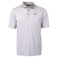 thumbnail image 2 of Men's Cutter & Buck  Gray/White Illinois Fighting Illini Big & Tall Virtue Eco Pique Micro Stripe Recycled Polo, 2 of 3