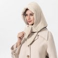 thumbnail image 4 of Sombrero Amortiguador Bufanda con capucha de plumón para mujer Diseño ligero con capucha y cuello acolchado Diseño anudado (beige), 4 of 5