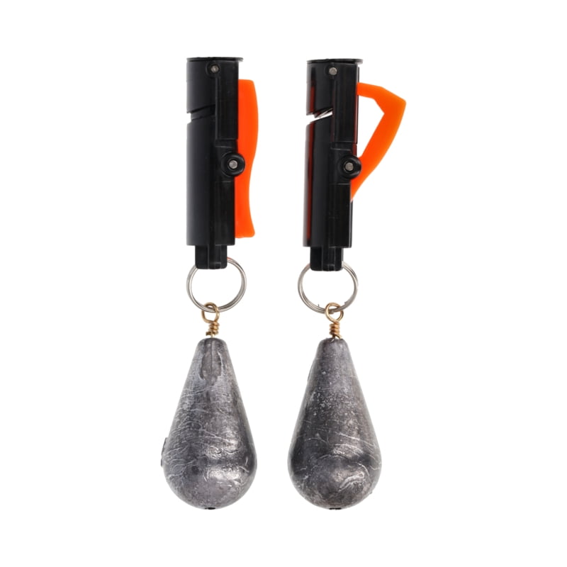 (2 pack) Eagle Claw Snap Weight Trolling Weights Quick Release Line Clip 2 oz. 2 Pack Orange Black