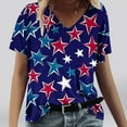 thumbnail image 2 of Youyipin Womens Tops 4Th Of July Shirts For Women American Flag Print 3/4 Sleeve Patriotic Tops Crewneck Blouses Independence Day T-Shirt Graphic Tees For Women, 2 of 4