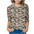 thumbnail image 6 of SERTG Child and Child Camouflage Print Shirts Kids Soft Crewneck Tee 3/4 Sleeve T-Shirt Basic Long Sleeve Tops for Children 3-12 Years(Army Green#3,3 Years), 6 of 6