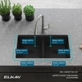 thumbnail image 4 of Elkay ELGU3322MB0 Quartz Classic 33" Undermount Double Basin Quartz Composite Kitchen Sink, 4 of 7
