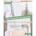 thumbnail image 3 of Tutuviw 1 Pack Green Space Saving Hangers with 9 Holes, Closet Storage Organization for Heavy Clothes Shirts Pants Dresses Coats, 3 of 8