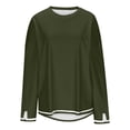 thumbnail image 4 of MeetoTime Long Sleeve Tops for Women Round Neck Slit Ribbed Pullover 2024 Fall Clothes Oversized Sweaters, 4 of 4