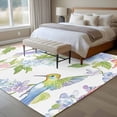 thumbnail image 5 of Area Rug 72×108in, Summer Pastoral Flowers Birds Floor Carpet Living Room Rug, Rustic Watercolor Plant Theme Non-Slip Welcome Mat Indoor Rugs for Bedroom Dining Room, 5 of 9