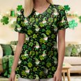 thumbnail image 6 of UngA St Patricks Day Shirt for Women Short Sleeve V Neck Colorful Graphic Print Tees Tops Pockets Soft Loose Fit Women's St. Patrick's Day T-Shirts,XXL, 6 of 8