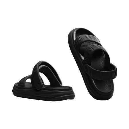 

ZHAGHMIN Slide On Sandals For Women Thick Bottom Solid Color Large Bottom Flip Flops Ladies Beach Sandals Narrow Sandals For Women Clog Sandals For Women Dress Sandals For Women Low Heel Comfort Wal