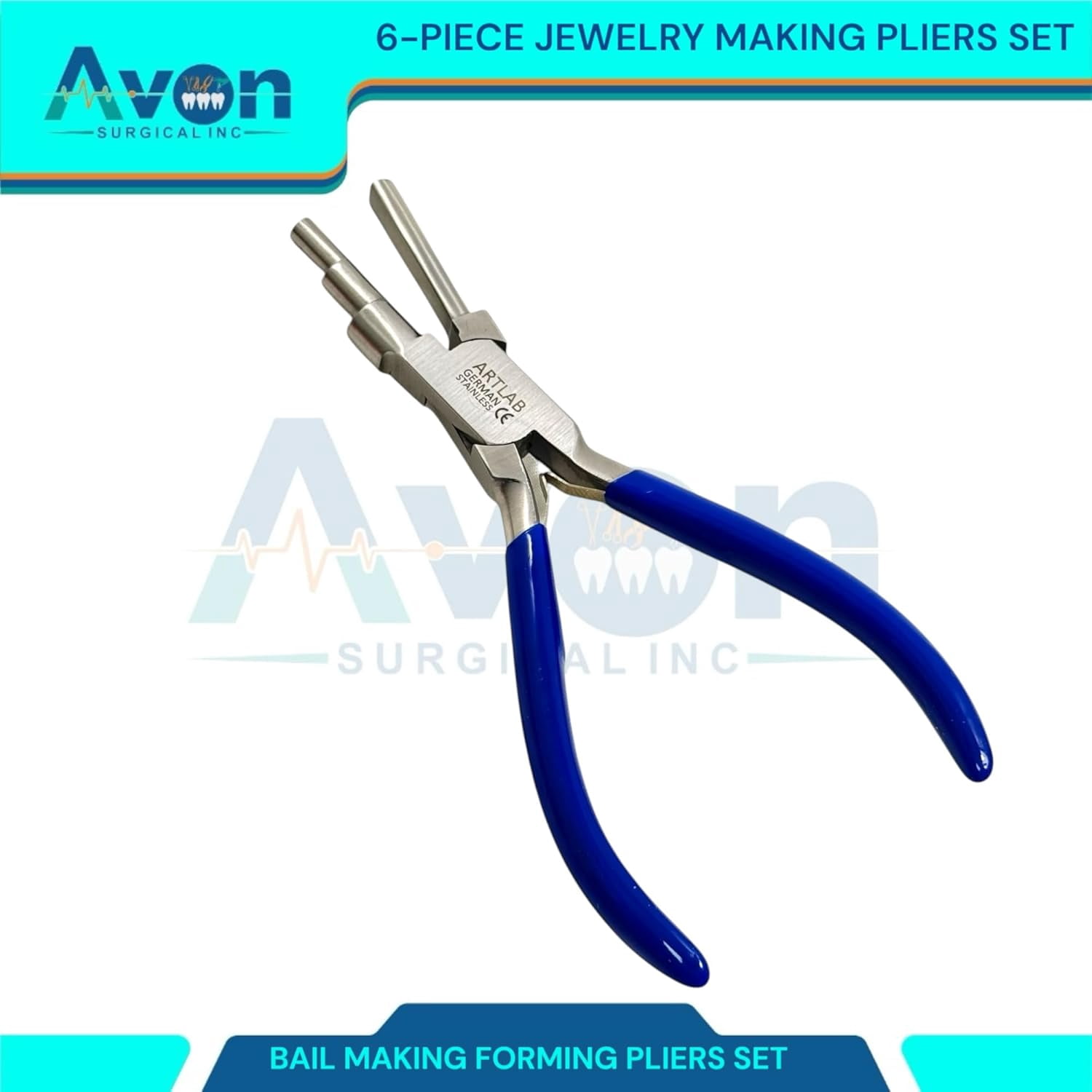 Crafts & Jewelry Making Pliers, Non-Slip - for Making Bail, Rings, Loops, and More - Stainless Steel - with Storage Pouch (Set of 6pcs)