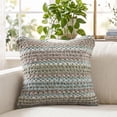 thumbnail image 2 of LR Home Drew 18" x 18" Green/Blue Striped Cotton Blend Adult Decorative Throw Pillow, 2 of 5