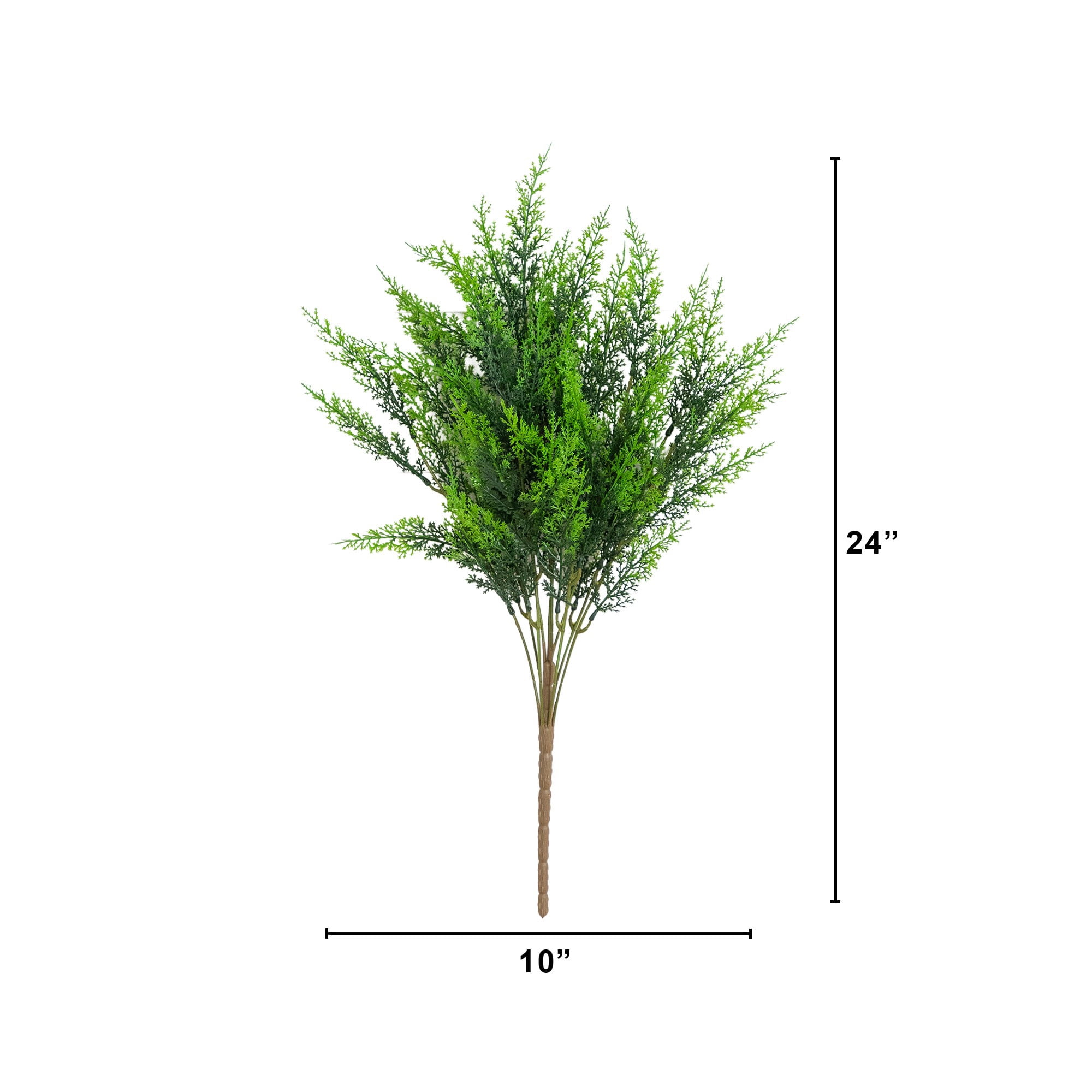 24in. UV Resistant Artificial Cedar Bush (Indoor/Outdoor) - Set of 2