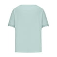 thumbnail image 5 of Mittory V Neck T Shirts for Women Lace Sleeve Ladies Tops and Blouses Summer Outfits Basic Tee, 5 of 6