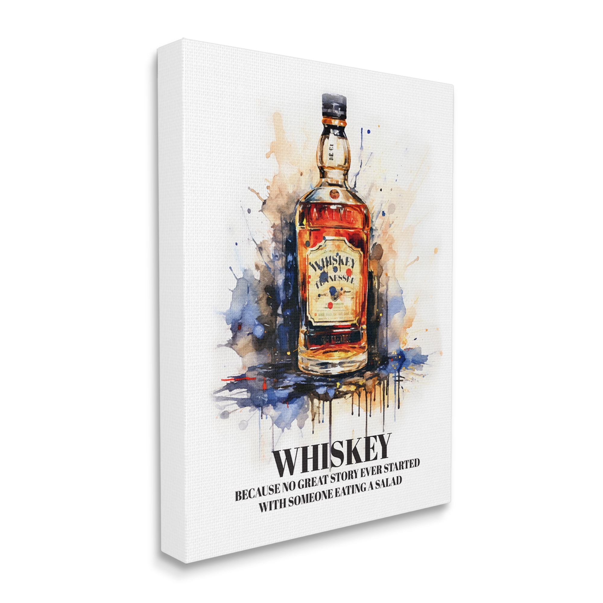 Stupell Industries Funny Whiskey Phrase Food & Beverage Painting Gallery Wrapped Canvas Print Wall Art, 16 x 20