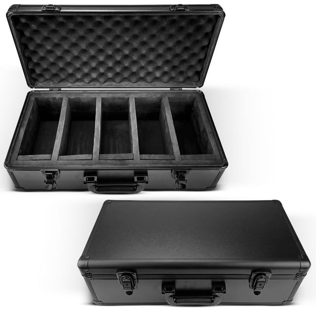 EVORETRO Étui à Cartes en Aluminium Noir à 5 Rangées – Contient 150 Cartes PSA et BGS, Boîte de Rangement Durable et Sécurisée pour le Sport, Collectionneurs TCG
