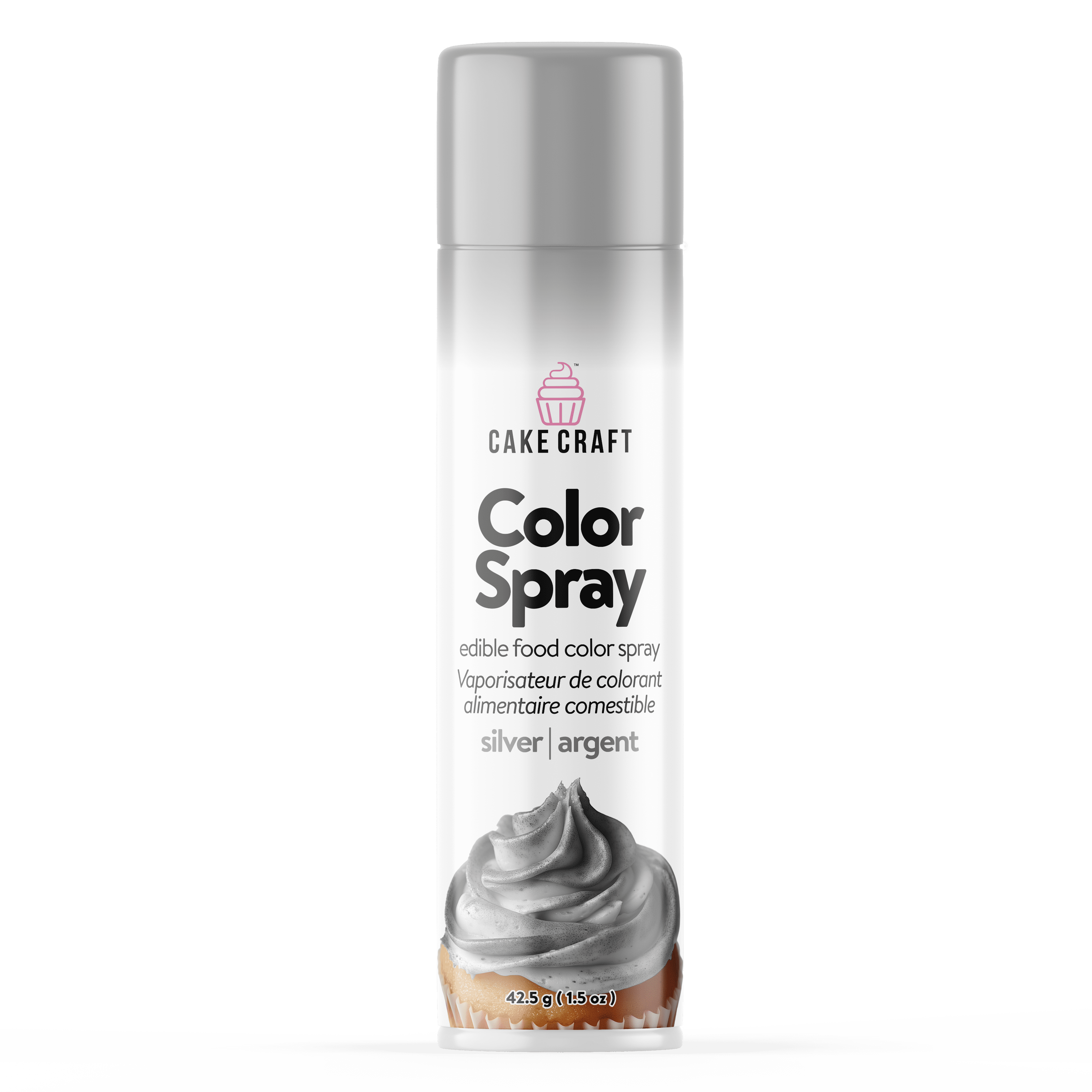 Cake Craft Edible Color Spray-Silver, Edible Food Spray for Cakes, Cupcakes, Cookies & More, Metallic Finish, Easy-to-Use Decorating Spray