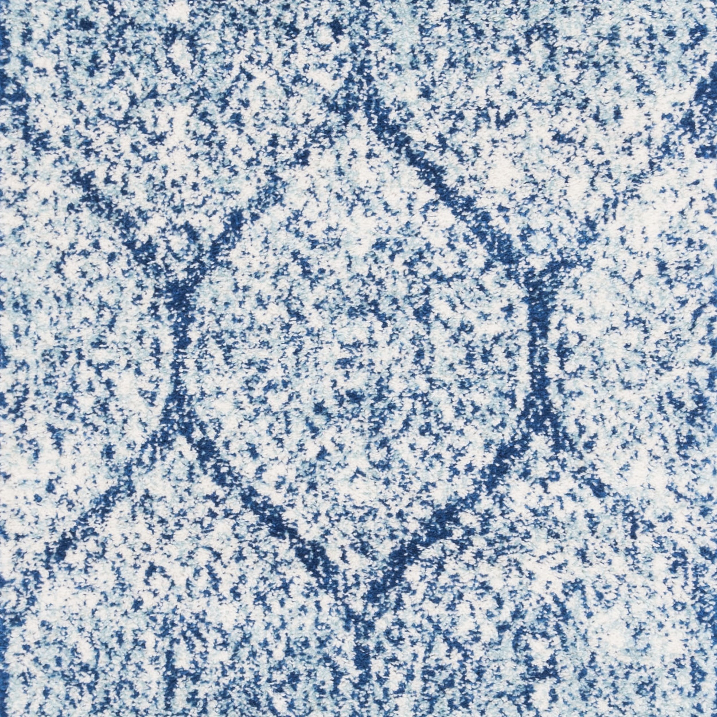 SAFAVIEH Madison Leighton Geometric Runner Rug, Navy/Blue, 2'3" x 14'