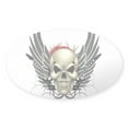 thumbnail image 1 of CafePress - Skull, Guitars, And Wings Sticker - Sticker (Oval), 1 of 1