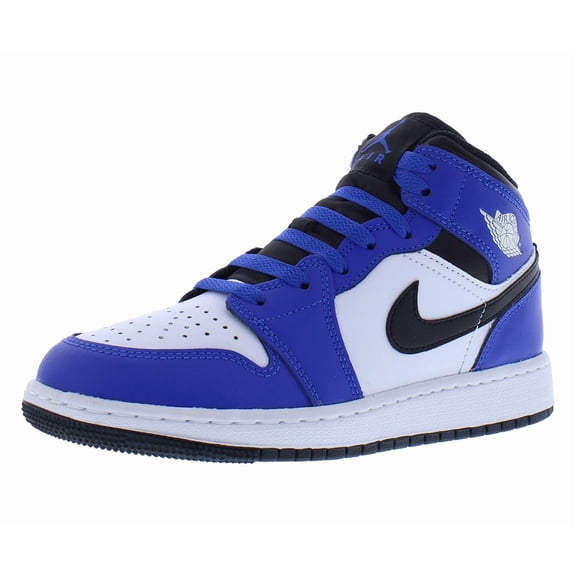 Nike Air Jordan 1 Mid GS Boys Shoes Size 4, Color: Game Royal/Black/White