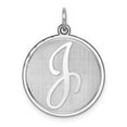 thumbnail image 1 of FB Jewels Sterling Silver Rhodium-plated Brocaded Initial J Charm, 1 of 4