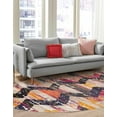 thumbnail image 4 of Unique Loom Vivid Collection Area Rug - Surat (7' 10" x 10' Oval Multi/Black), 4 of 9