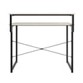 thumbnail image 3 of Castle Place Minimalist 39" Metal Computer Desk With Shelf, Light Grey, 3 of 11