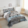 thumbnail image 4 of YST Rustic Camper Comforter Set King Happy Camping Bunk Bedding Set Boho Moon Stars Rv Camper Decor Quilt For Travel Trailers,Camping Car Inside Accessories Must Haves Duvet,Blue Grey, 4 of 6