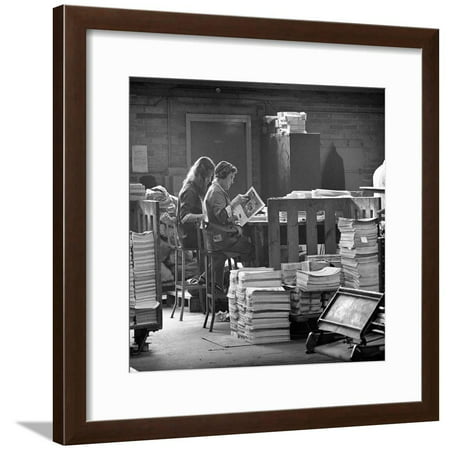 Binding Room at the White Rose Press, Mexborough, South Yorkshire, 1968 Framed Print Wall Art By Michael (Best Frame At Bindings)