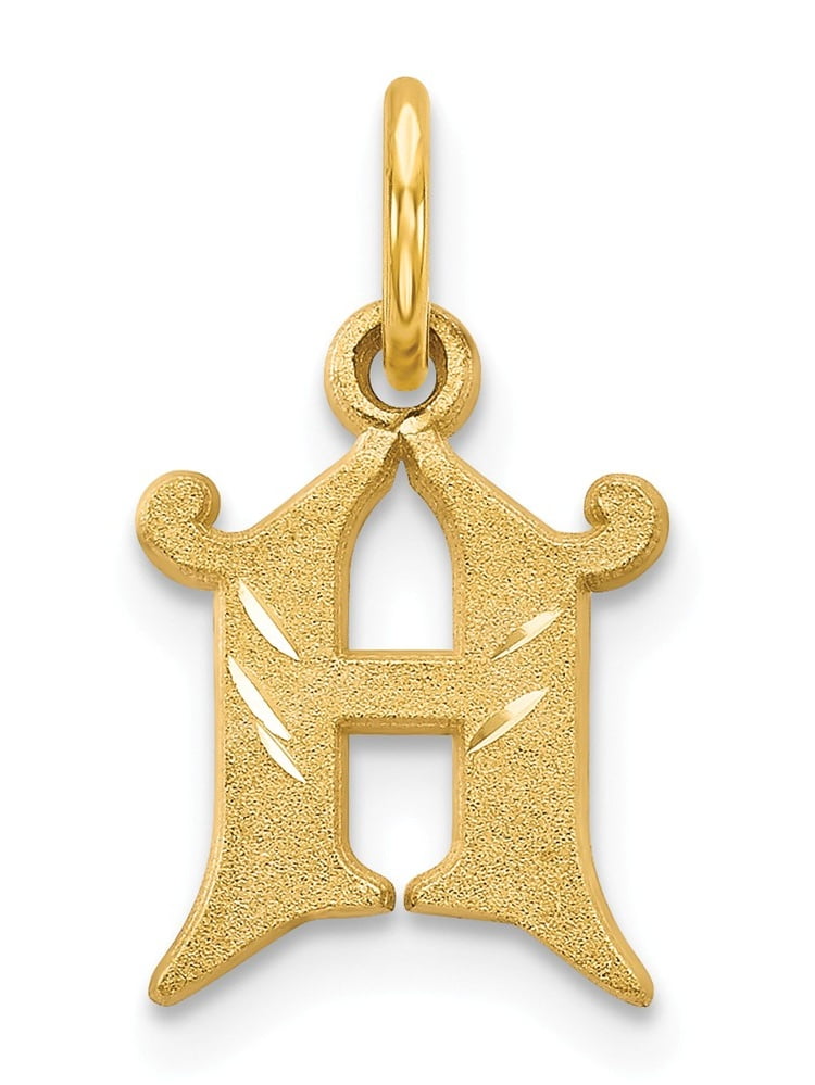 Mia Diamonds 14k Yellow Gold Hollow Fleur De Lis Cross Pendant