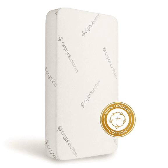 Wonder Living Mini Crib Mattress, 100% Organic Cotton Cover, Breathable, Premium Foam Interior, 5’’ Thickness Firm, Non Toxic