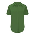 thumbnail image 4 of lmcalzta Womens Short Sleeve Button down Shirts Business Work Fitted Collared Blouses Office Blouse Trendy 2025, 4 of 6