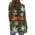 thumbnail image 5 of UQJfacai Womens Christmas Cardigans Knit Fall Sweaters Oversized Open Front Coats Snowflake Graphic Long Sleeve Shirts Outwear Tops, 5 of 6