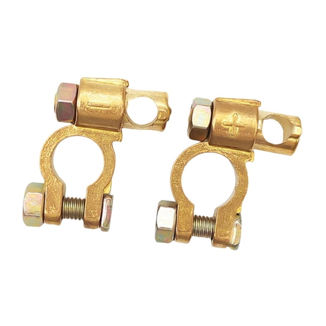 MERIGLARE 2 Pieces Generic Battery Terminal Connectors Battery Terminal End Clamps Hole Heads