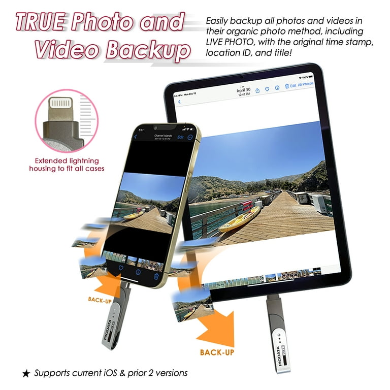 PioData iXflash 512GB Lightning and USB Type C Apple MFi Certified