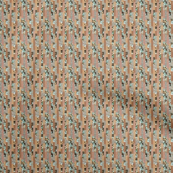 oneOone Georgette Viscose Orange Fabric Floral Dress Material Fabric Print Fabric By The Yard 42 Inch Wide