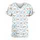 thumbnail image 5 of Fiudx Ofertas y Liquidaciones Blusa de Manga Corta con Cuello En V para Mujer, Uniforme con Bolsillos Estampados Navideños, Blusa de Enfermería, 5 of 5