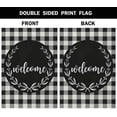 thumbnail image 3 of Welcome Laurel Wreath Garden Flag 12.5x18 Inch Vertical Double Sided Black White Buffalo Check Plaid Yard Garden House Flag for Outdoor Indoor Decoration, 3 of 6
