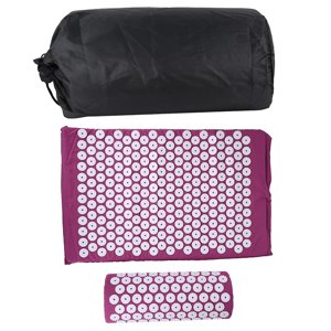 Acupressure Mat Pillow Set Acupuncture Massage Yoga Pad Mat Pain Relief with Carry BagPurple,