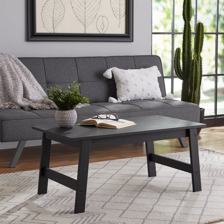 Mainstays Rectangle Coffee Table, Wood Composite Black photo 6