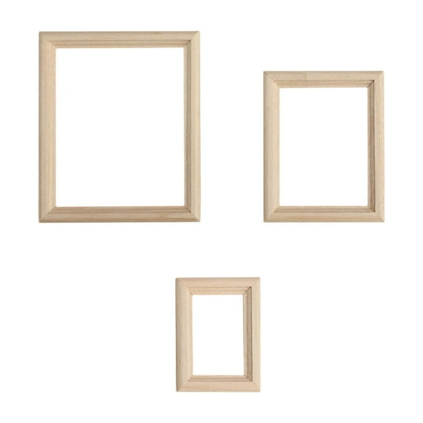 Marco de fotos en miniatura a escala 1/12, accesorios para manualidades, pasatiempos, casas de muñecas pequeñas, marcos de madera, modelos de marcos