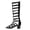 Black, variant on TIEVOSA Women's Summer Long Knee Length High HeeLED High HeeLED Hollow Back Zippered Roman Sandals