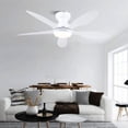 thumbnail image 2 of PHORUS 46'' Modern Low Profile Ceiling Fan with Light, Remote & App Control, Quiet DC Motor, Reversible, Dimmable LED,Flush Mount for Bedroom, Kitchen, Indoor/Outdoor Patio, White, 2 of 11
