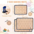 thumbnail image 2 of Silicone Baking Mat Macaron - Set of 3 (2 Half Sheet Liners and 1 Quarter Sheet), Non Stick Silicon Cookie Oven Liner For Macaroons, Bake Pans, Pizza, Toaster, Cake and Bread Making (16.5x11.6, Grey), 2 of 16
