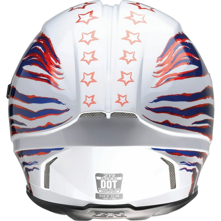 Z1R Jackal Patriot Motorcycle Helmet Red/White LG - Walmart.com