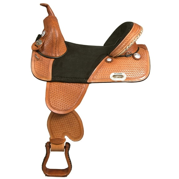 HILASON Western Horse American Leather Barrel Racing Saddle | Treeless for Horses