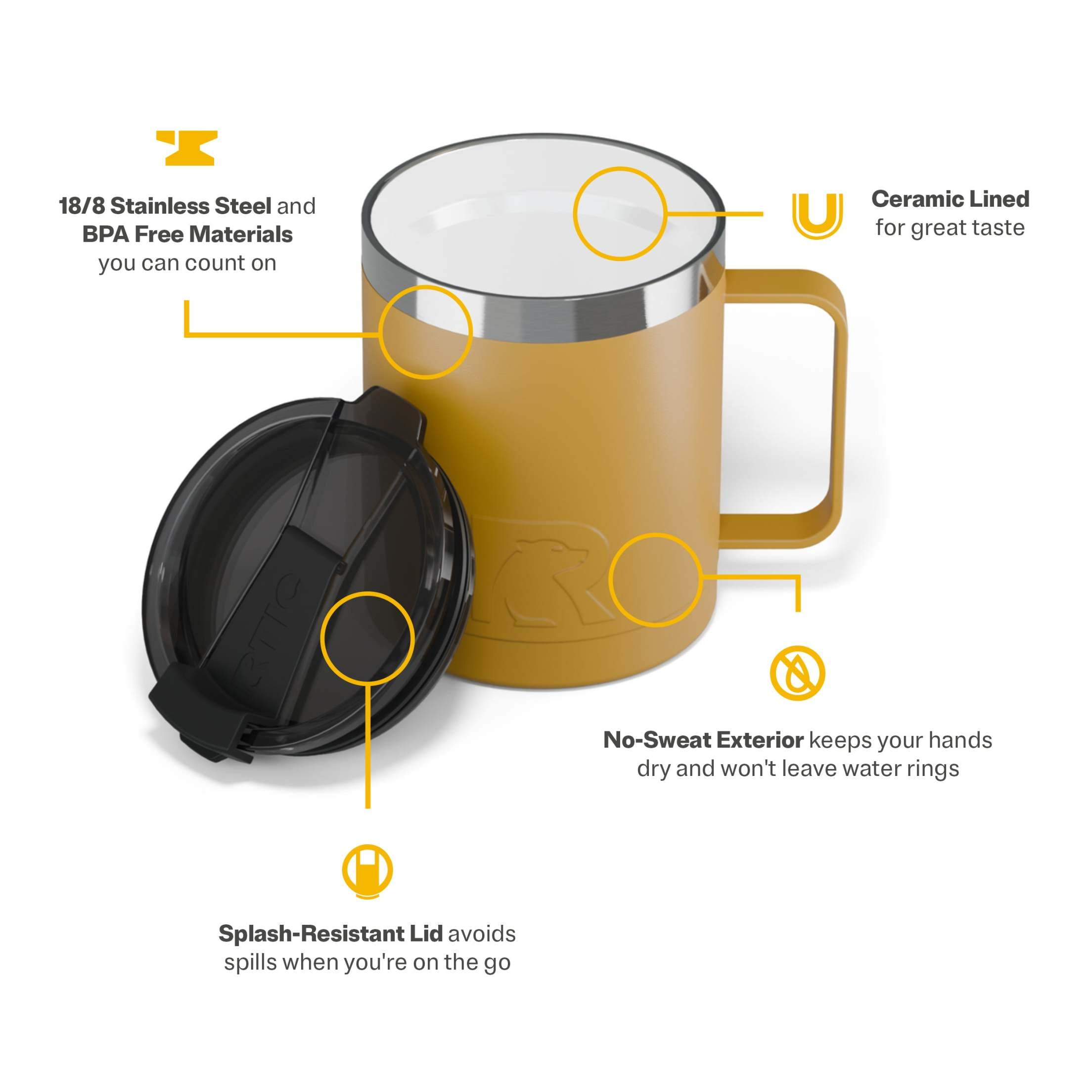 アールティック　RTIC Coffee Mug 12on/354ml 2個セット Amazon.com: RTIC 12oz Essential Coffee Mug with Lid and