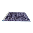 thumbnail image 2 of Ahgly Company Machine Washable Indoor Square Abstract Blue Modern Area Rugs, 7' Square, 2 of 4