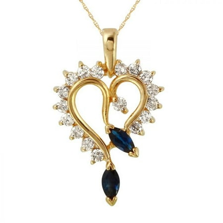 Foreli 0.67CTW Sapphire And Diamond 14K Yellow Gold Necklace