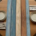 thumbnail image 5 of Table Runners 72 Inches Long Dress Scarves, Farmhouse Blue Brown Farmhouse Kitchen Table Runner, Coffee Tablerunners, Vintage Wooden Striped 14x72 Inch, 5 of 9
