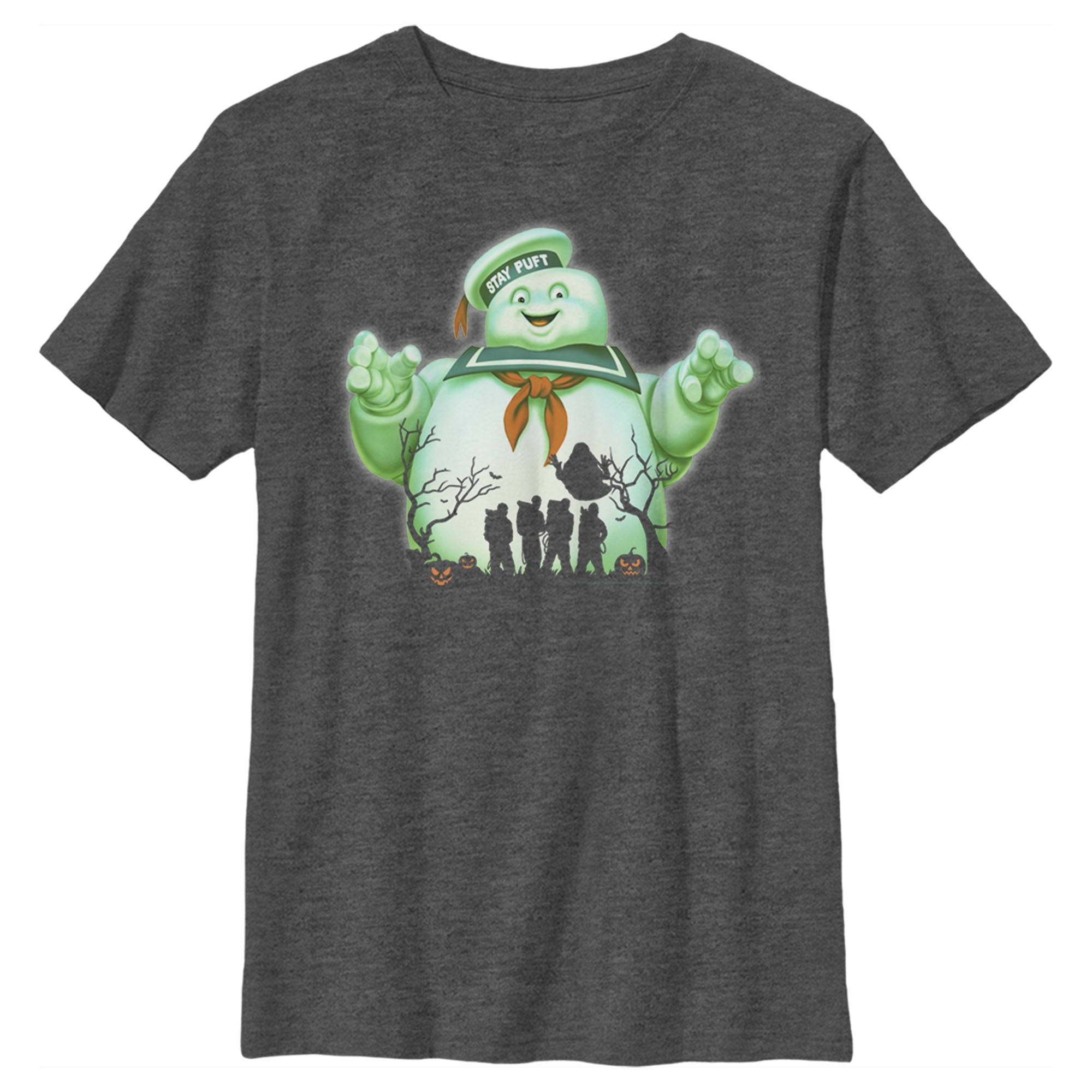 Boy's Ghostbusters Halloween Stay Puft Marshmallow Man  Graphic Tee Charcoal Heather Large