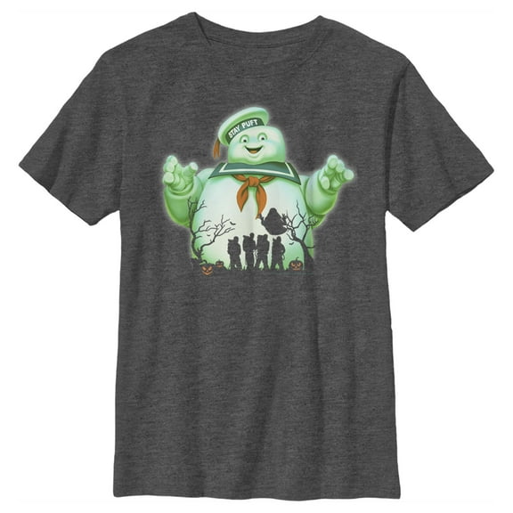 Boy's Ghostbusters Halloween Stay Puft Marshmallow Man Graphic Tee Charcoal Heather Small
